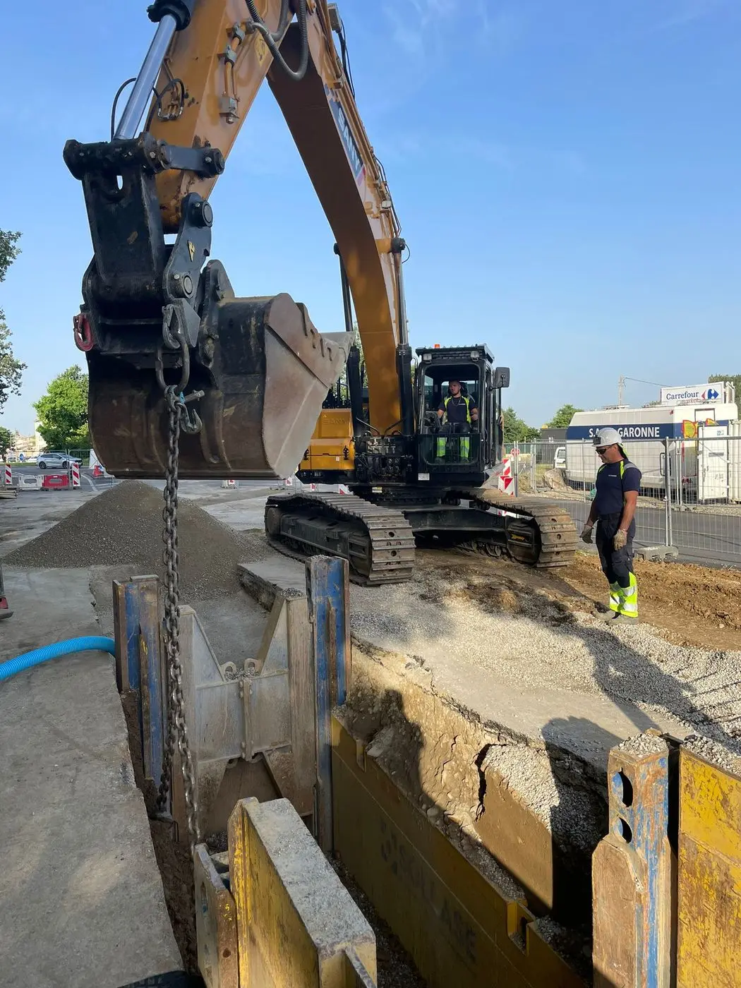 Travaux à très forte profondeur, plus de 7 mètres, à Cugnaux