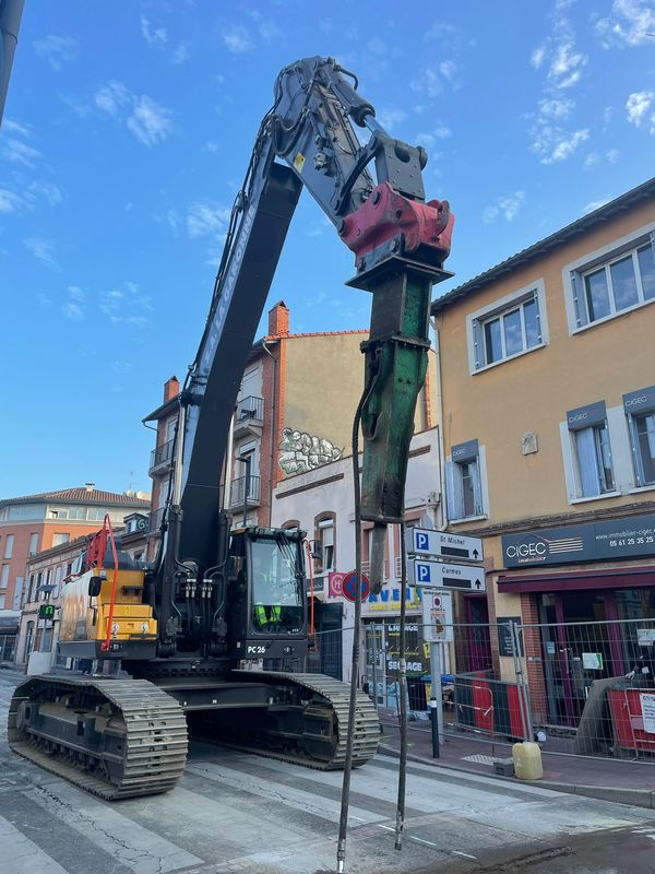 Pose d'un réseau pluvial, Grande-Rue Saint-Michel