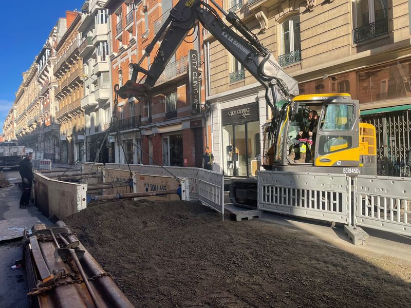 Réseaux pluvial et assainissement en centre-ville, rue de Metz